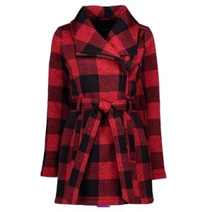 Steve Madden Red and Black Trench Coat
